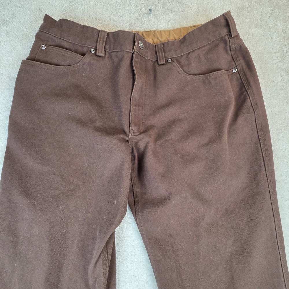 Duluth Trading Co Brown Cotton Canvas Work Pants 38x30 Regular Fit Straight Leg